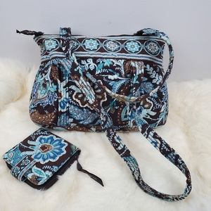 Vera Bradley Floral Paisley Quilted Handbag Purse & Wallet -Retired print RARE